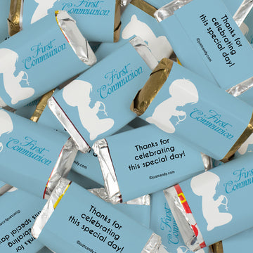 First Communion Chocolate Wrapped Hershey's Miniatures - Child in Prayer