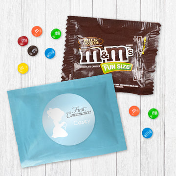 Personalized Communion Child in Prayer Candy Favor Bag - M&Ms or Skittles