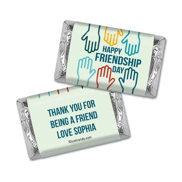 Personalized Happy Friendship Day Helping Hands Hershey's Miniatures Wrappers