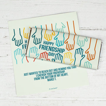 Personalized Happy Friendship Day Helping Hands Chocolate Bar Wrappers