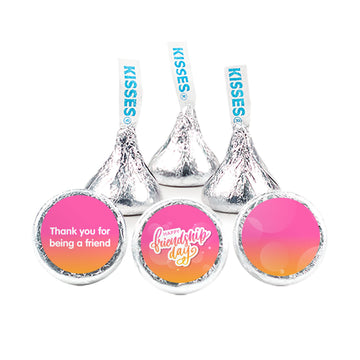 Personalized Happy Friendship Day Pink Bubbly 3/4" Sticker (108 Stickers)
