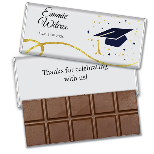 Graduation Personalized Hershey's Milk Chocolate Bar Cap & Confetti