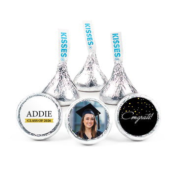 Black Graduation Personalized Hershey's Kisses - Confetti Photo