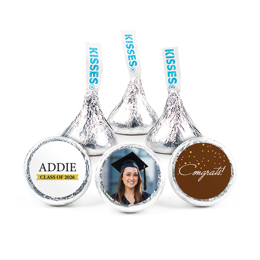 Brown Graduation Personalized Hershey's Kisses - Confetti Photo