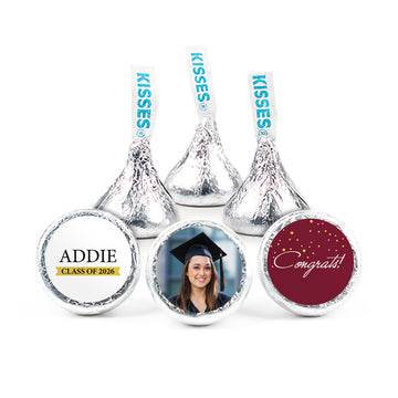 Maroon Graduation Personalized Hershey's Kisses - Confetti Photo