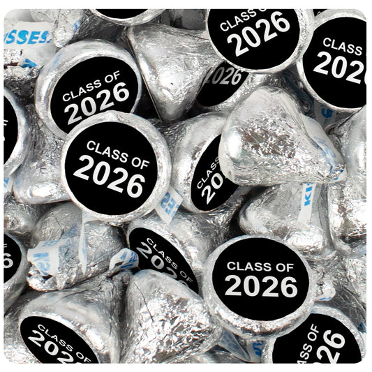 Assembled Black Graduation Class of Hershey's Kisses Candy 13.6oz Bag 85ct