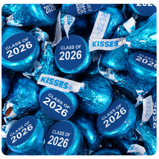 Assembled Blue Graduation Class of Hershey's Kisses Candy 13.6oz Bag 85ct