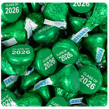Green Graduation Candy Hershey's Kisses & Hershey's Miniatures for Party Favors