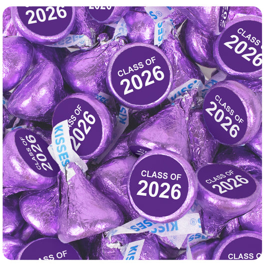 Graduation Purple Candy Hershey's Kisses & Hershey's Miniatures for Party Favors