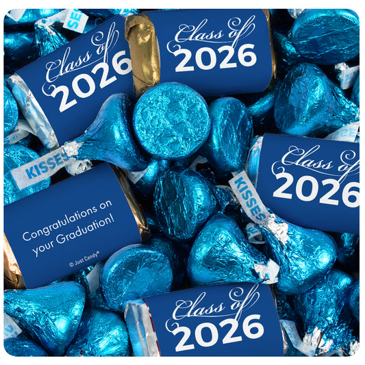Blue Graduation Candy Hershey's Kisses & Hershey's Miniatures for Party Favors