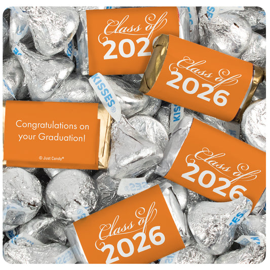 Graduation Orange Candy Hershey's Kisses & Hershey's Miniatures for Party Favors