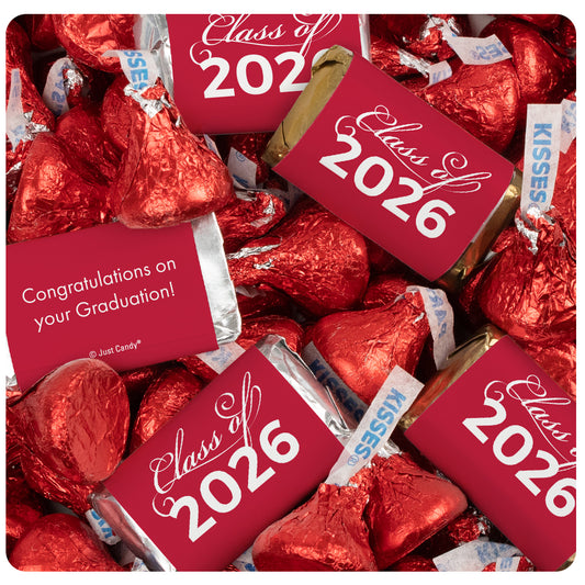 Graduation Red Candy Hershey's Kisses & Hershey's Miniatures for Party Favors