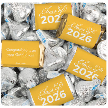 Graduation Yellow Candy Hershey's Kisses & Hershey's Miniatures for Party Favors