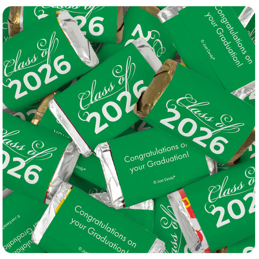 Green Graduation Candy - Class Of Wrapped Hershey's Miniatures