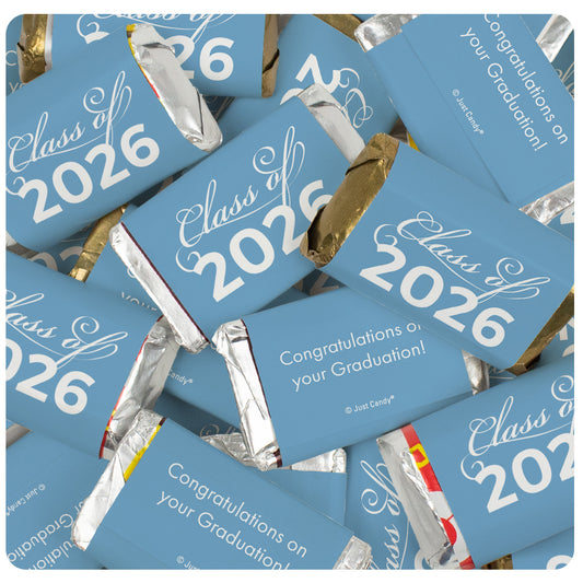 Light Blue Graduation Candy Hershey's Kisses & Hershey's Miniatures for Party Favors