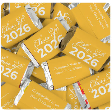 Yellow Graduation Candy - Class Of Wrapped Hershey's Miniatures