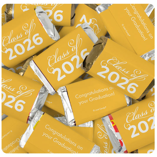 Graduation Yellow Candy Hershey's Kisses & Hershey's Miniatures for Party Favors