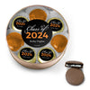 Personalized Graduation Script Chocolate Covered Oreo Cookies XL Gold Plastic Tin