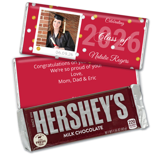 Graduation Personalized Chocolate Bar Polaroid Photo Confetti