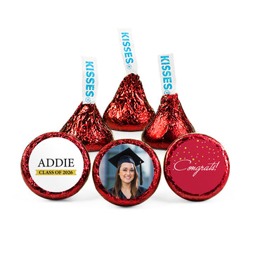 Red Graduation Personalized Hershey's Kisses - Confetti Photo
