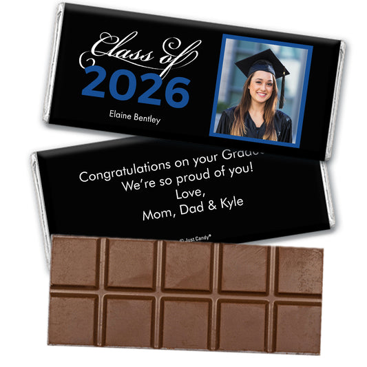 Blue Graduation Personalized Hershey's Milk Chocolate Bar Photo Class Of