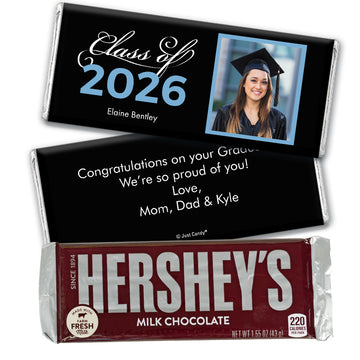 Light Blue Graduation Personalized Hershey's Milk Chocolate Bar Photo Class Of