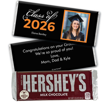 Orange Graduation Personalized Hershey's Milk Chocolate Bar Photo Class Of