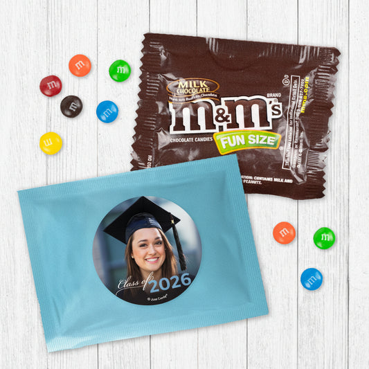 Personalized Light Blue Graduation Class of with Photo Milk Chocolate M&Ms