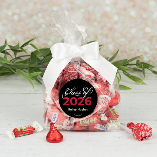 Personalized Class of Graduation Red Candy Goodie Bag
