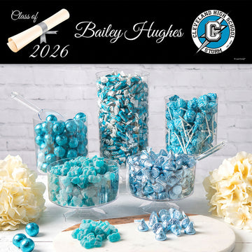 Light Blue Graduation Diploma Candy Buffet