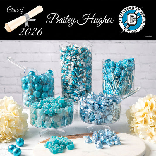 Light Blue Graduation Diploma Candy Buffet