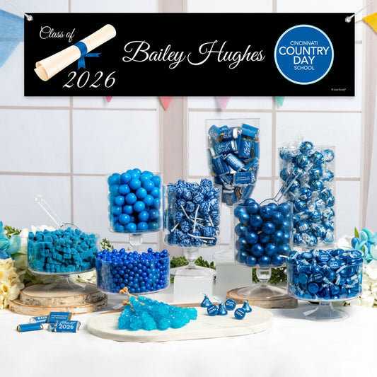 Personalized Blue Graduation Diploma Deluxe Candy Buffet