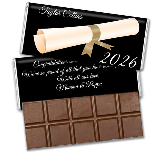 Gold Graduation Personalized Hershey's Milk Chocolate Bar Diploma