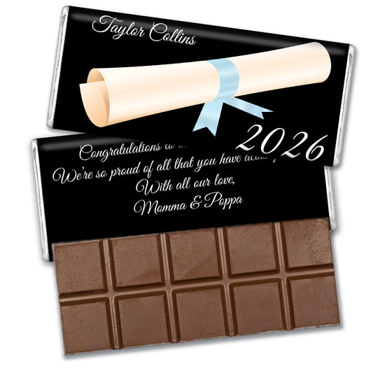 Light Blue Graduation Personalized Hershey's Milk Chocolate Bar Diploma