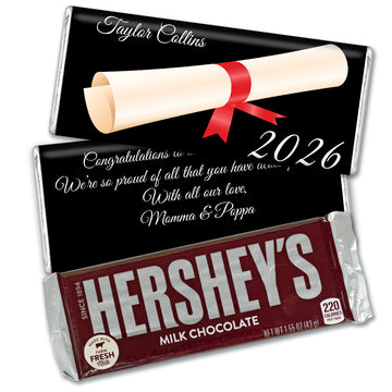 Red Graduation Personalized Hershey's Milk Chocolate Bar Diploma