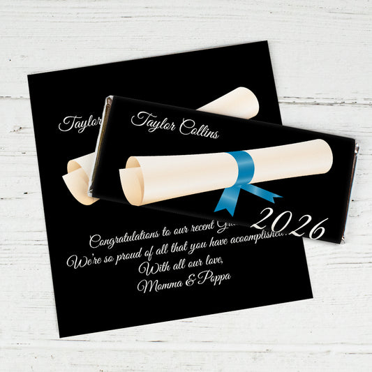 Graduation Personalized Chocolate Bar Wrappers Diploma