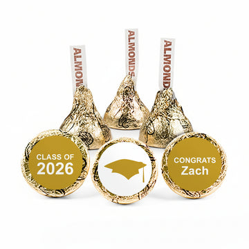 Personalized Gold Graduation Cap Hershey's Kisses