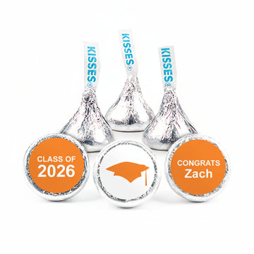 Personalized Orange Graduation Cap Hershey's Kisses