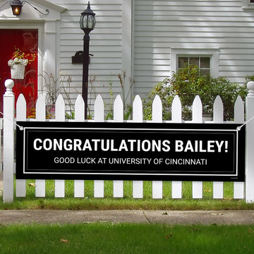 Personalized Black Graduation 5 Ft. Banner