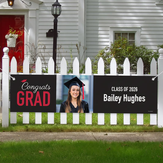 Personalized Congrats Grad Graduation 5 Ft. Banner