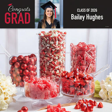 Red Graduation Photo Candy Buffet