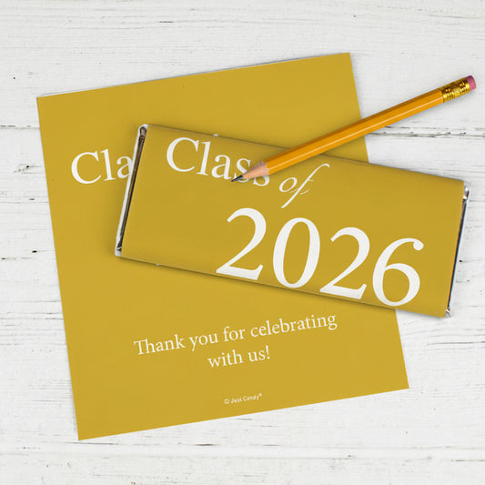 Graduation Chocolate Bar Wrappers "Class Of" and Year