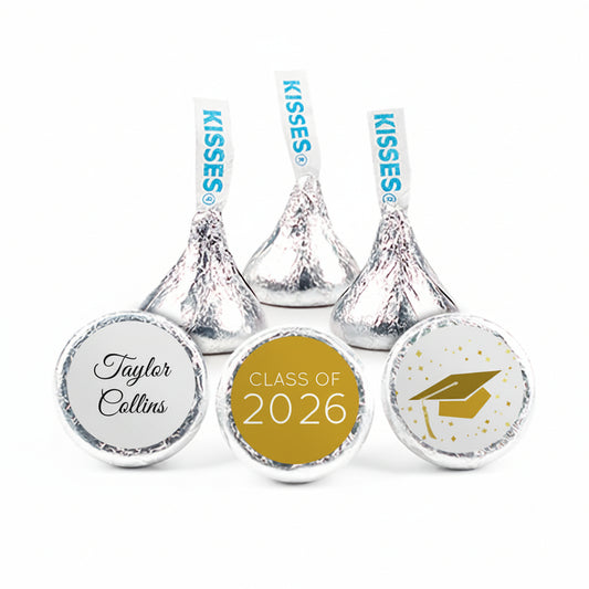 Gold Graduation 3/4" Sticker Cap & Confetti (108 Stickers)