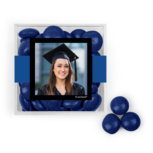 Personalized Graduation JUST CANDY® favor cube with Just Candy Milk Chocolate Minis