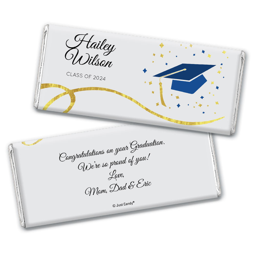 Graduation Personalized Hershey's Milk Chocolate Bar Cap & Confetti ...