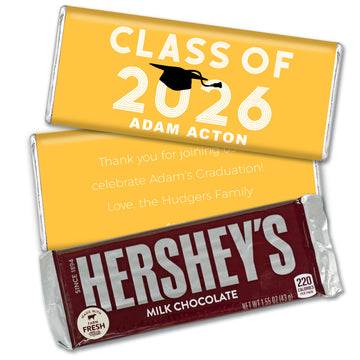 Personalized Yellow Graduation Grad Cap Hershey's Milk Chocolate Bar