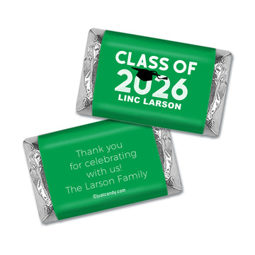 Personalized Green Graduation Grad Cap Hershey's Miniatures