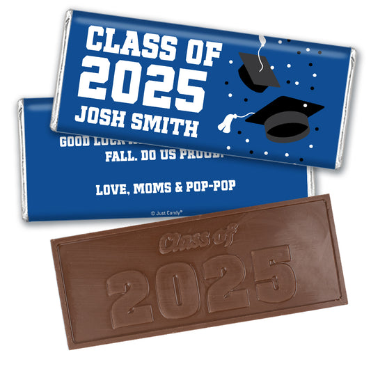Personalized Graduation Embossed Chocolate Bar -Grad Cap Toss
