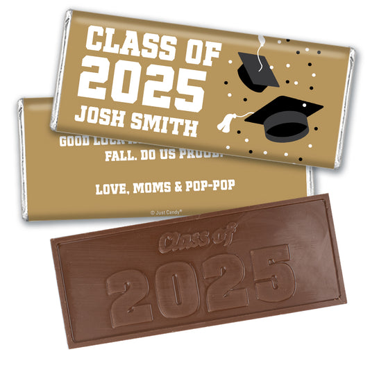 Personalized Graduation Embossed Chocolate Bar -Grad Cap Toss