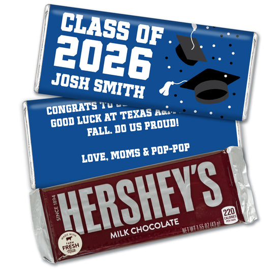 Personalized Graduation Hershey's Milk Chocolate Bar -Grad Cap Toss